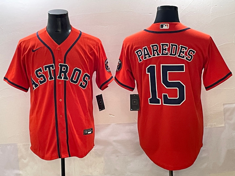 Men Houston Astros #15 Paredes Orange 2025 MLB nike jersey